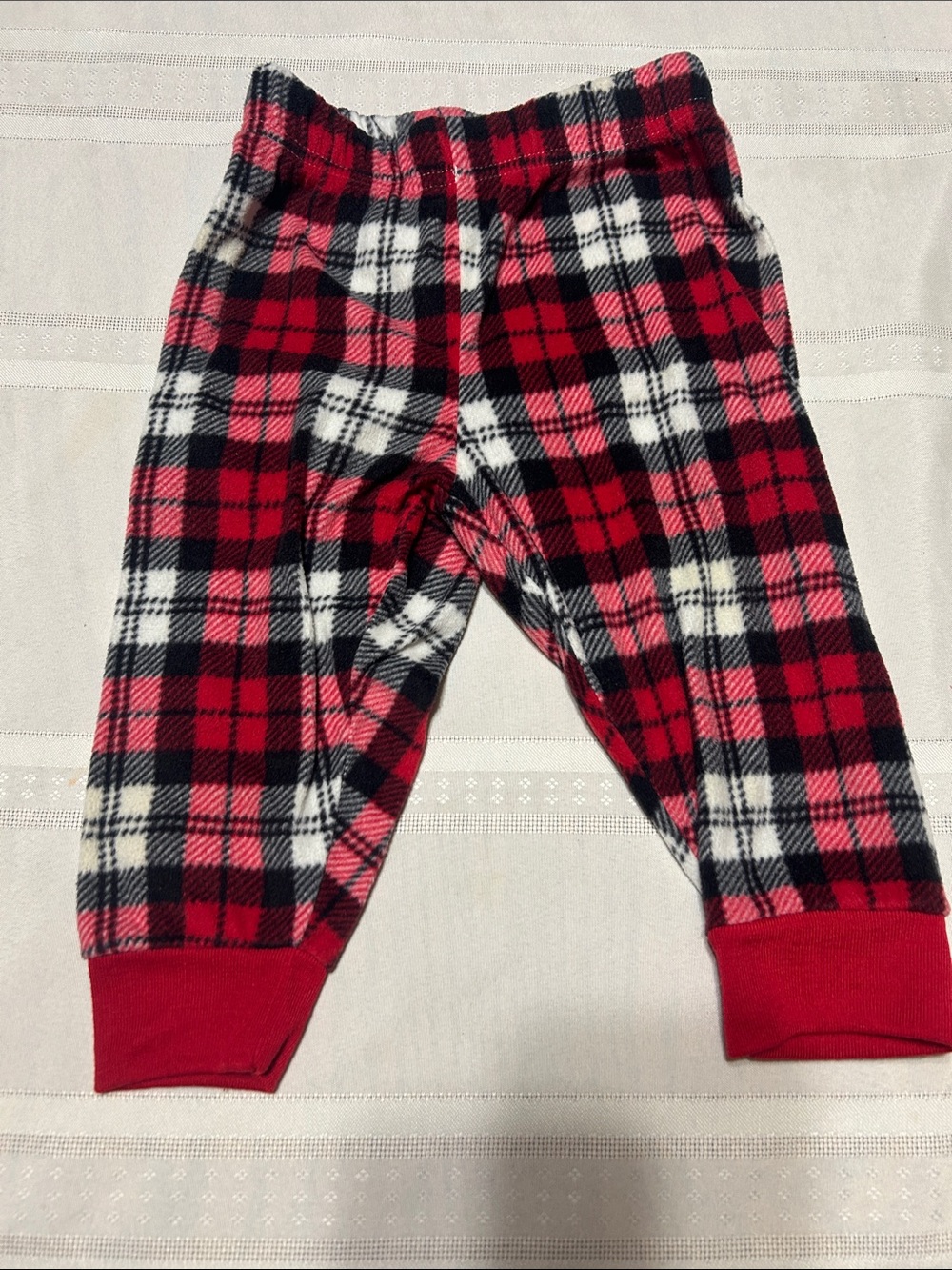 Plaid Fleece Kids Pajama Pants - Red/Black/White